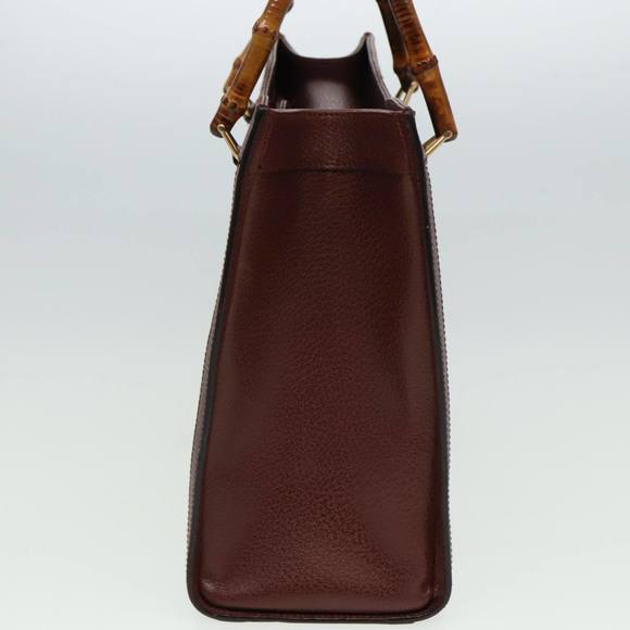 GUCCI Bamboo Hand Bag Leather Red 002 1186 0260 Auth ep4674 - Picture 5 of 16